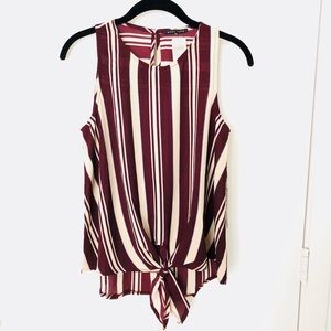Staccato Stripped Tie Sleeveless Blouse